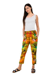 MICROCOSMOS Vibrant Cosmic Devarshy Pure Cotton Ladies Tapered Pant - 1054A