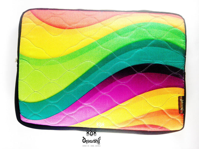 Devarshy Digital Print Colorful Waves 16" Laptop/ Mac book Pro Cover Sleeve Pouch , Accessories - DEVARSHY, DEVARSHY
 - 2
