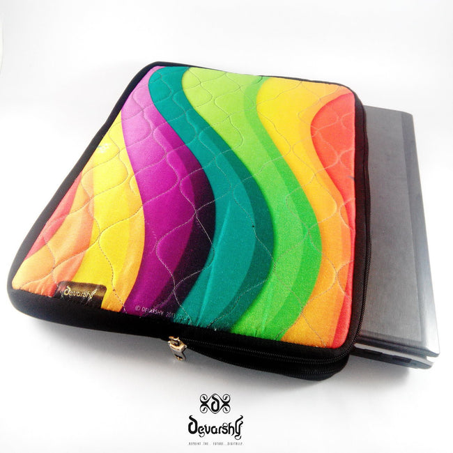 Devarshy Digital Print Colorful Waves 16" Laptop/ Mac book Pro Cover Sleeve Pouch , Accessories - DEVARSHY, DEVARSHY
 - 1