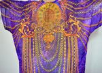 NATURE MORTE Ornate Chains Animal Print Devarshy Long Georgette Kimono Jacket