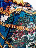 Devarshy Digital print Turquoise Bohemian Design Long Embellished Kaftan - Cyan , Apparel - DEVARSHY, DEVARSHY
 - 4