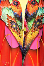 SPECTRUMANIA Dazzling Rainbow Devarshy Georgette Long Kimono Jacket - JK19