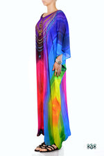 Devarshy Designer Rainbow Colors Digital print Elegant Long Embellished Kaftan Gown - 003B , Apparel - DEVARSHY, DEVARSHY
 - 2
