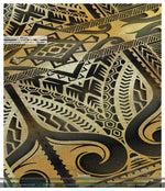 Polynesian Maori Tattoo Gold Area Rug, Available in 3 sizes | 100535