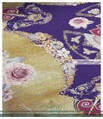 Violet Baroque Floral Print Area Rug, Available in 3 sizes | D20007