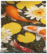 Yellow Japanese Koi Fish Area Rug Available in 3 sizes | D20017