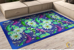 BLUE Koi Fish Area Rug, Available in 3 sizes | D20019