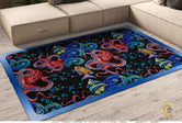 Blue Octopus Print Area Rug, Available in 3 sizes | D20025