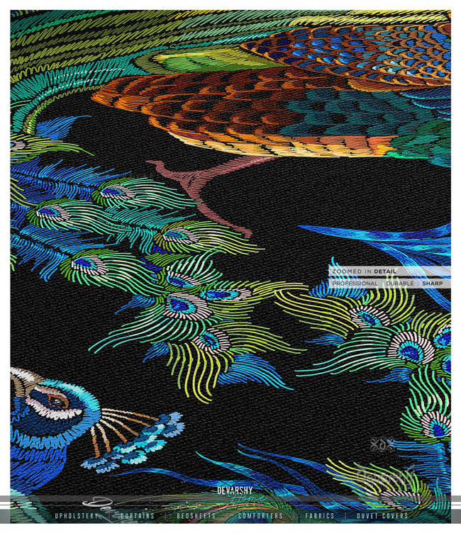 Peacock Print Area Rug Blue Peacock Carpet, Available in 3 sizes | D20029