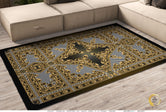Golden Quad Baroque Stripes Area Rug, Available in 3 sizes | D20037