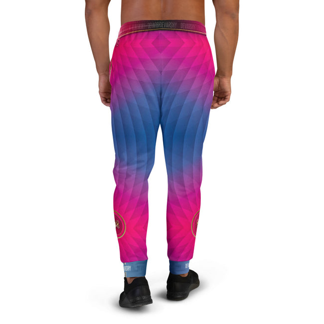 Pink Blue Gradient Unisex Sweatpants, Joggers for Men and Women, PF - 11196