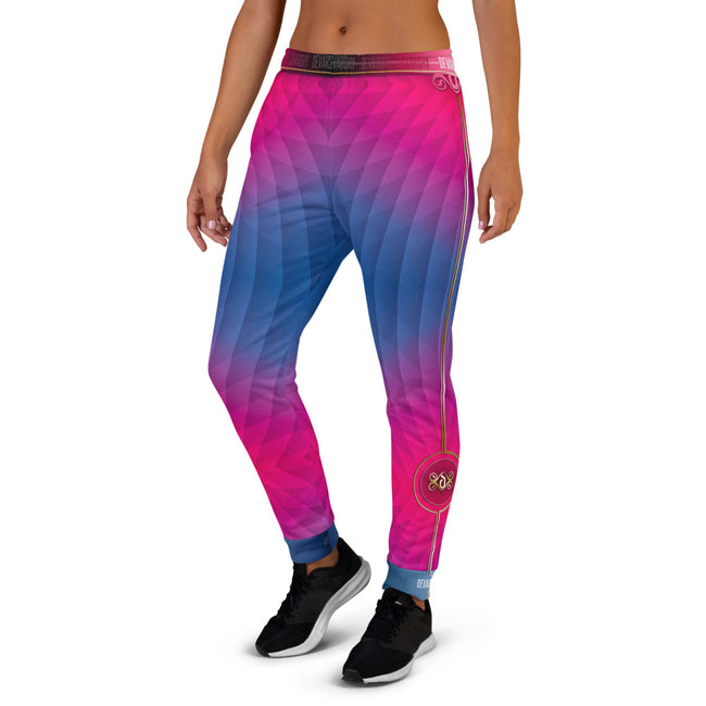 Pink Blue Gradient Unisex Sweatpants, Joggers for Men and Women, PF - 11196