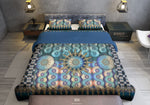 Blue Pearls Printed Duvet Cover, Designer Bed Linen, Luxury Bedding, Devarshy Home,