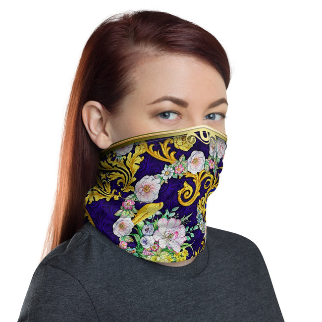 Garden Of Flowers Printed Neck Gaiter, Fabric Face Mask, PF - 0036
