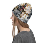 Snow Leopard Animal Print Neck Gaiter, Fabric Face Mask, PF - 007