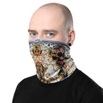 Snow Leopard Animal Print Neck Gaiter, Fabric Face Mask, PF - 007