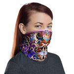 Baroque Royal Blue Ornate Neck Gaiter, Washable Face Mask, Fabric Face Cover/Neck Tube, PF - 1053A