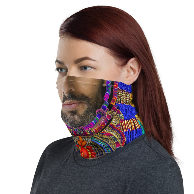 Realistic Male Face Printed Neck Gaiter, Unisex Face Mask For Protection, Face Cover/Neck Tube, PF - 11113