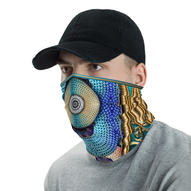 Disk Of Pearls Printed Neck Gaiter, Cloth Face Mask, Headband, Unisex Face Cover, Unisex Neck Tube, PF - 11148