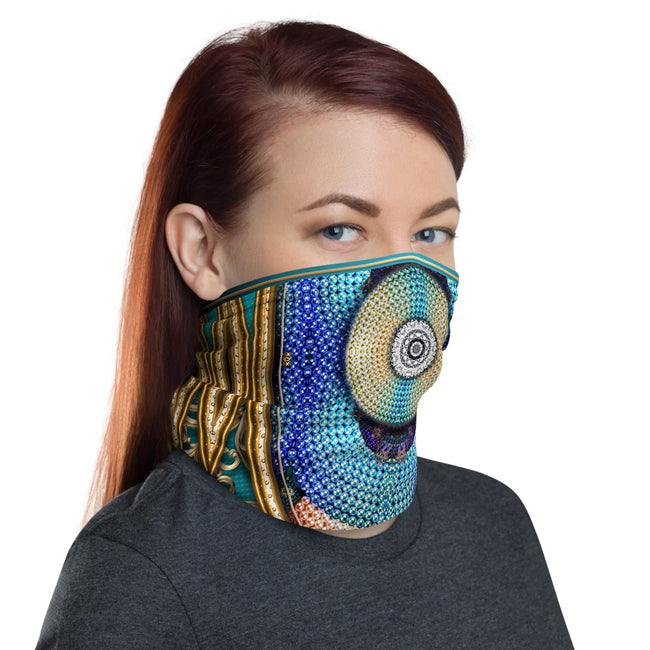 Disk Of Pearls Printed Neck Gaiter, Cloth Face Mask, Headband, Unisex Face Cover, Unisex Neck Tube, PF - 11148