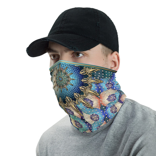 Blue Pearls Printed Neck Gaiter, Unisex Face Mask, Headband, Cloth Face Cover, Lycra Neck Tube, PF - 11151