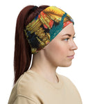 Indian Calligraphy Print Neck Gaiter (2 Colors), Fabric Face Mask Neck Tube, PF - 11167