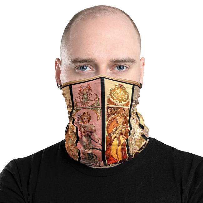 Muchas Gracias Art Nouveau Neck Gaiter, Fabric Face Mask, PF - 11168
