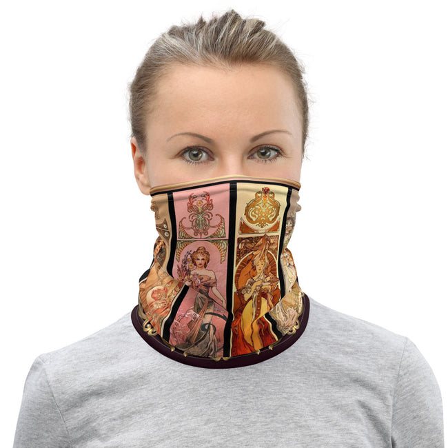 Muchas Gracias Art Nouveau Neck Gaiter, Fabric Face Mask, PF - 11168