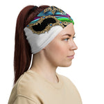 Baroque Colorful Print Neck Gaiter, Reusable Face Mask, Cloth Face Cover/Neck Tube, PF - 11171