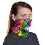 Baroque Colorful Print Neck Gaiter, Reusable Face Mask, Cloth Face Cover/Neck Tube, PF - 11171