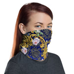 Baroque Ornate Blue Neck Gaiter, Reusable Face Mask, Cloth Face Cover/Neck Tube, PF - 11175