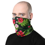 Tropical Floral Print Neck Gaiter, Washable Face Mask For Protection, Fabric Face Cover/ Neck Tube, PF - 11176