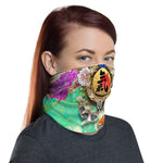 Japanese Zen Calligraphy Neck Gaiter, Koi Fish Face Mask - 11182