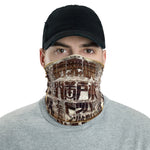 Japanese Newspaper Print Neck Gaiter, Antique Print Face Mask, Cloth Face Cover/Neck Tube, PF - 11193