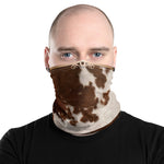 Animal Print Cow Skin Neck Gaiter, Reusable Face Mask, PF - 11222