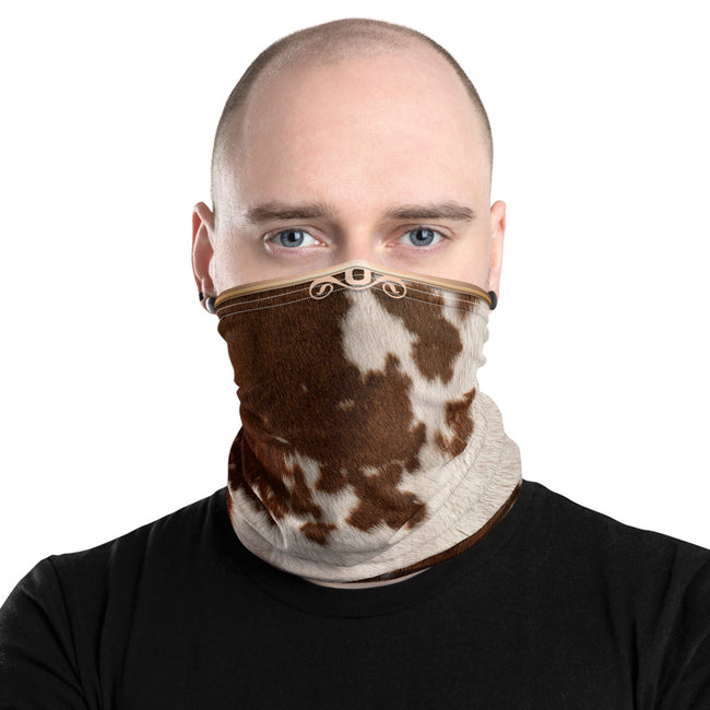Animal Print Cow Skin Neck Gaiter, Reusable Face Mask, PF - 11222