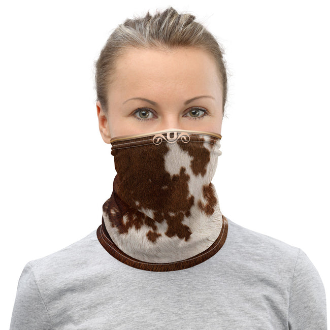 Animal Print Cow Skin Neck Gaiter, Reusable Face Mask, PF - 11222