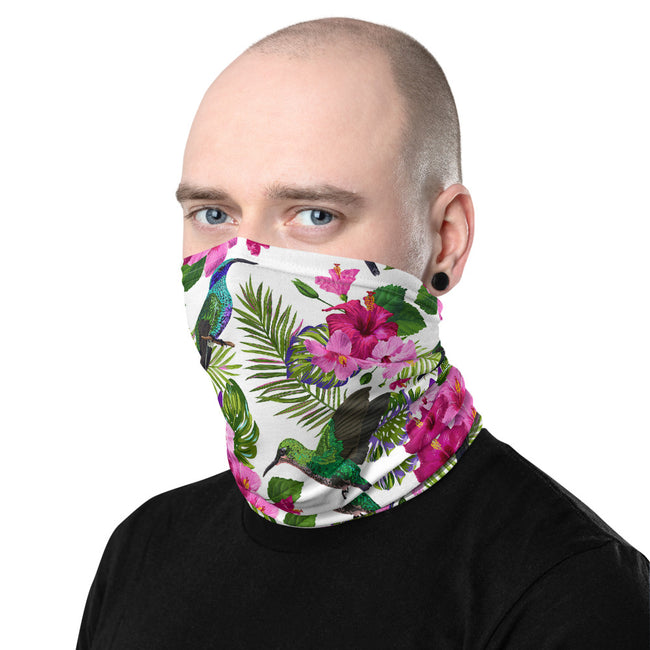Tropical Print Birds Neck Gaiter (2 Colors), Fabric Face Mask, PF - 11237