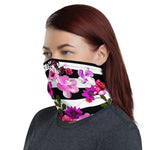 Sailor Stripes Neck Gaiter, Pink Floral Face Mask Neck Tube, PF - 11238