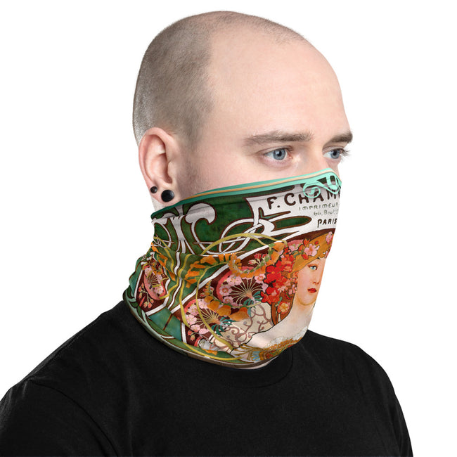 Muchas Gracias Day Dream Printed Neck Gaiter, Art Nouveau Face Mask, PF - 11261