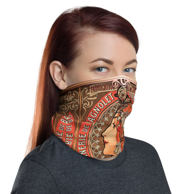Muchas Gracias Gismonda Neck Gaiter (2 Colors), Art Nouveau Face Mask, PF - 11262