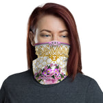 Golden Decorative Floral Neck Gaiter (2 Colors), Fabric Face Mask, PF - 11276