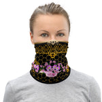 Golden Decorative Floral Neck Gaiter (2 Colors), Fabric Face Mask, PF - 11276