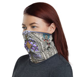 Italian Pearl Embroidery Printed Neck Gaiter, Decorative Pearls Face Mask, PF - 11361