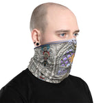 Italian Pearl Embroidery Printed Neck Gaiter, Decorative Pearls Face Mask, PF - 11361