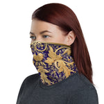 Gold Embroidery from INDIA Printed Neck Gaiter, Fabric Face Mask, PF - 11363