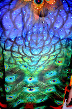 NATURE MORTE Cheetah Peacock Pure Silk Devarshy Short Embellished Kaftan.