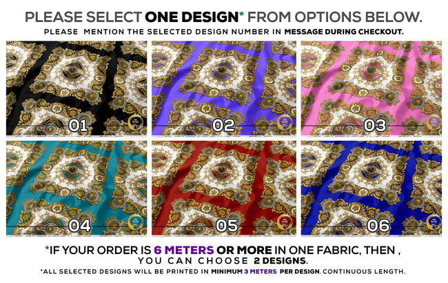 Golden Lion Apparel Fabric with 6 Designs | 8 Fabrics Option | Fabric By the Yard | RB0016