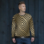 Black Diagonal Stripes Unisex Sweatshirt, Casual Wear, PF | D20092