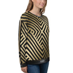 Black Diagonal Stripes Unisex Sweatshirt, Casual Wear, PF | D20092